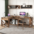 Скандинавский кабинет домашний письменный стол книжный шкаф мебель